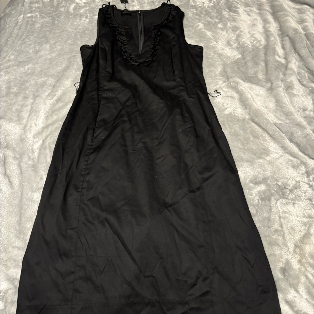 Talbots Black Strapless Sheath Midi Dress
